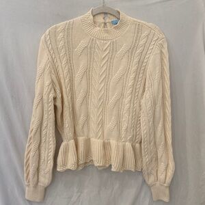 Draper James RSVP puffy sleeve Peplum sweater 

size XL
